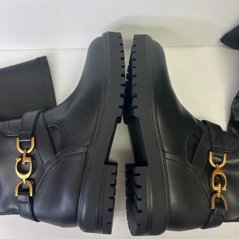🖤”Guess” NIB Black “Jellio” Over the Knee Lug Chunky Sole Boots Size 7.5